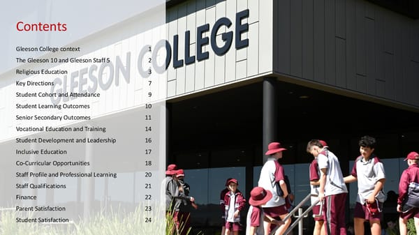 Gleeson College School Performance Report – 2024 - Page 2
