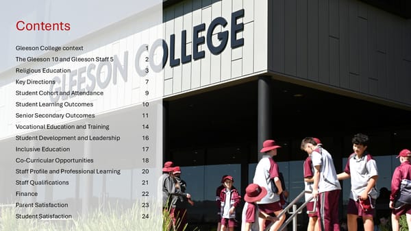 Gleeson College School Performance Report – 2024 - Page 2