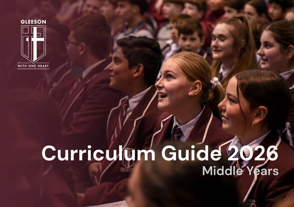 2026 Gleeson College Middle Years Curriculum Guide - Page 1
