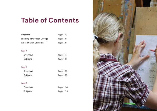 2026 Gleeson College Middle Years Curriculum Guide - Page 3