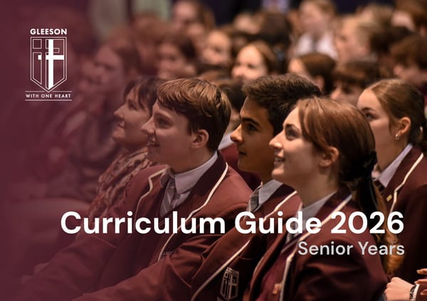 2026 Gleeson College Senior Years Curriculum Guide 2026 - Page 1