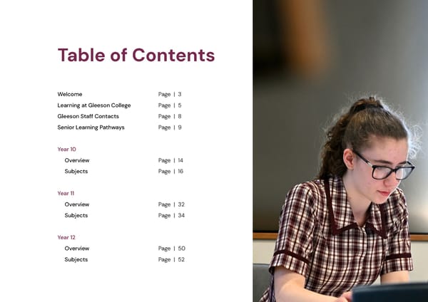 2026 Gleeson College Senior Years Curriculum Guide 2026 - Page 4