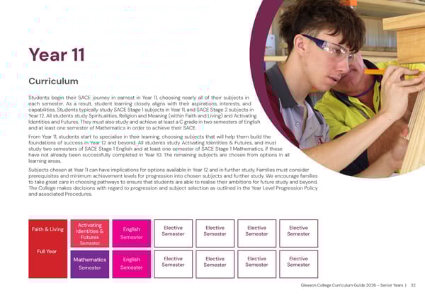 2026 Gleeson College Senior Years Curriculum Guide 2026 - Page 32