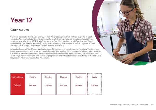 2026 Gleeson College Senior Years Curriculum Guide 2026 - Page 50