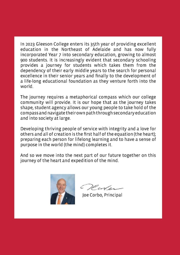 Gleeson College Prospectus  - Page 2