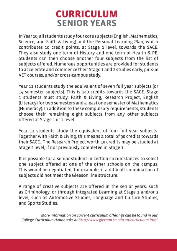 Gleeson College Prospectus - Page 17