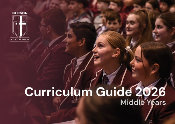2026 Gleeson College Middle Years Curriculum Guide - Page 1