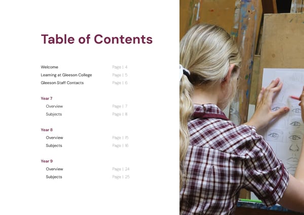 2026 Gleeson College Middle Years Curriculum Guide - Page 3