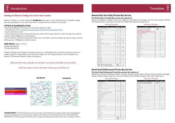 Gleeson College Private Bus Services & BusMinder Guide - Page 2