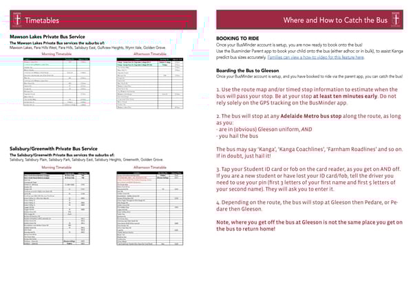 Gleeson College Private Bus Services & BusMinder Guide - Page 3